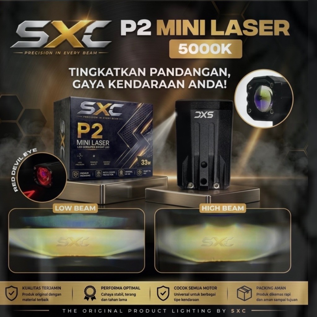LAMPU TEMBAK BILED SXC P2 MINI LASER BLUELENS CAHAYA BILED WATERPROOF - MINI LASER