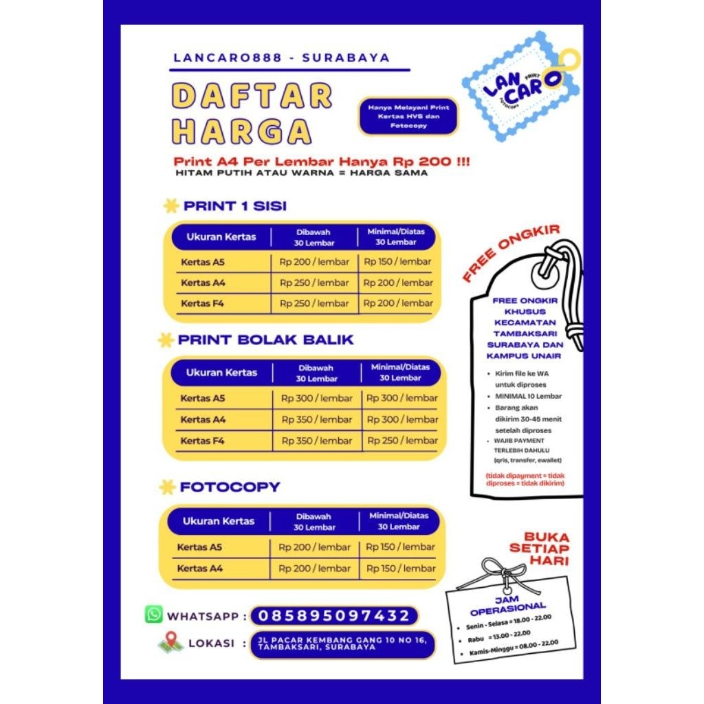 Jasa Print Murah Kertas HVS A4 & F4