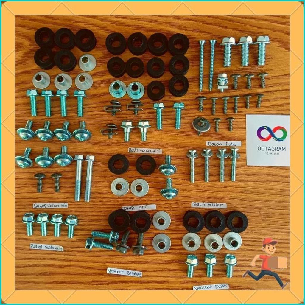 Baut Crypton Motor/ Baut Body Motor Crypton/Baut Lengkap Crypton / Yamaha Crypton Full Set/ Baut Yam