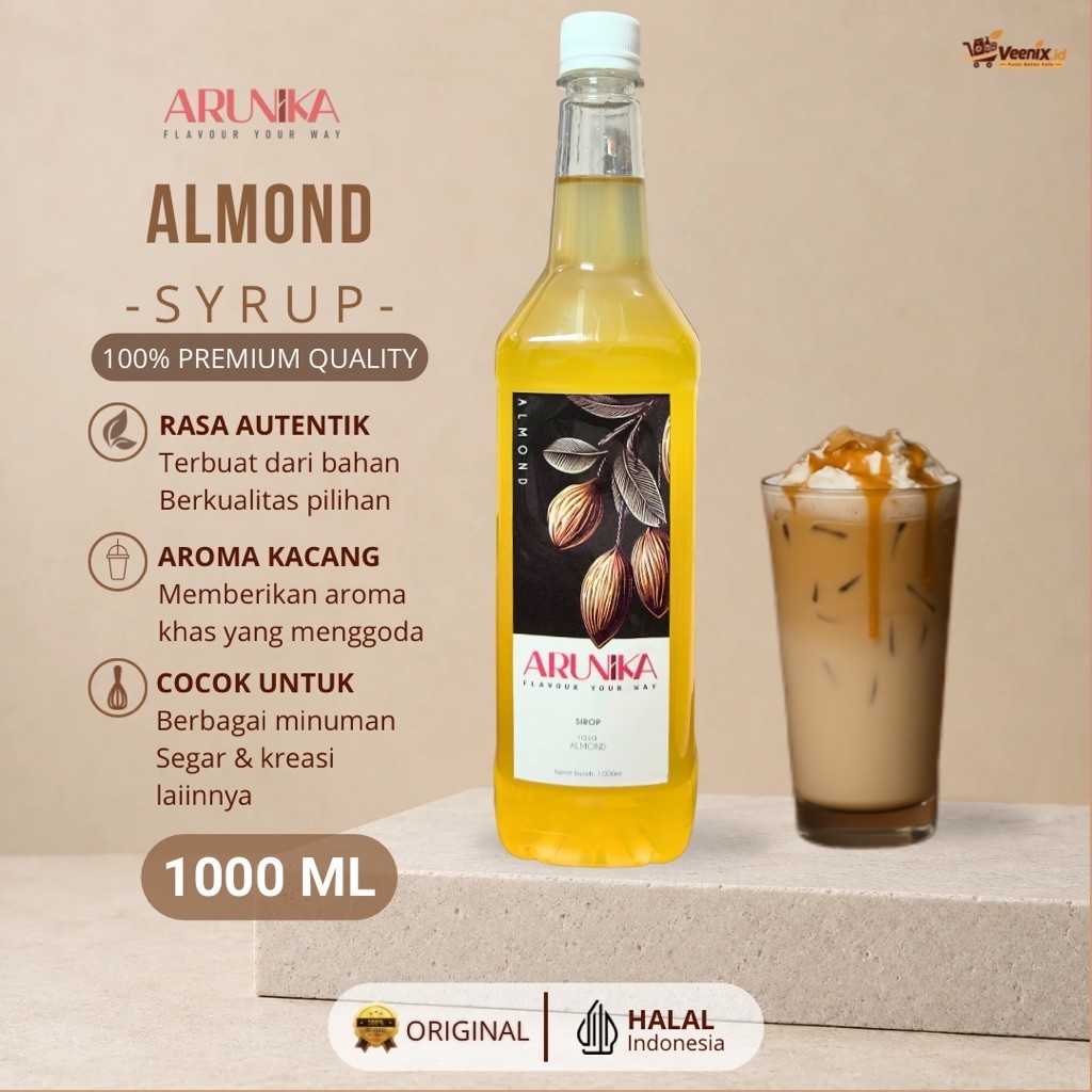 Sirup Almond Arunika 1L Untuk Menu Cafe dan Minuman Kekinian