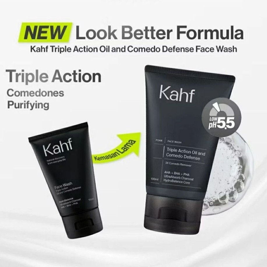 KAHF Triple Action Oil Comedo Defense Face Wash 100ml / KAHF Triple Action Oil and Comedo Defense