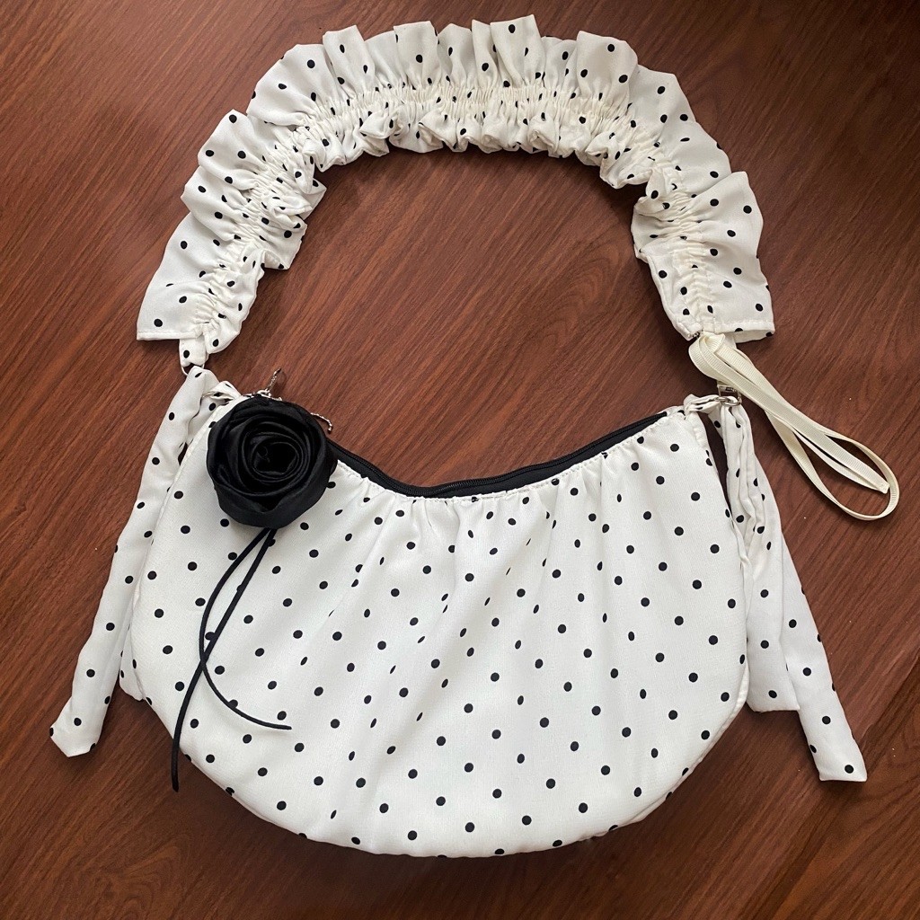 Lunna Bag | Sling Shoulder Bag Tas Serut Polkadot Puffy