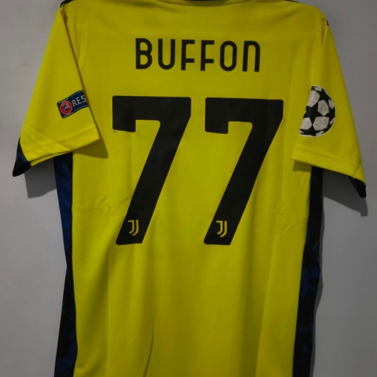 jersey baju bola jupe kiper kuning buffon sport casual