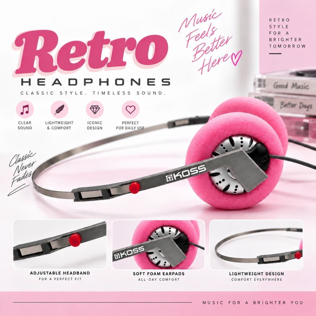 Retro vintage Walkman headphone