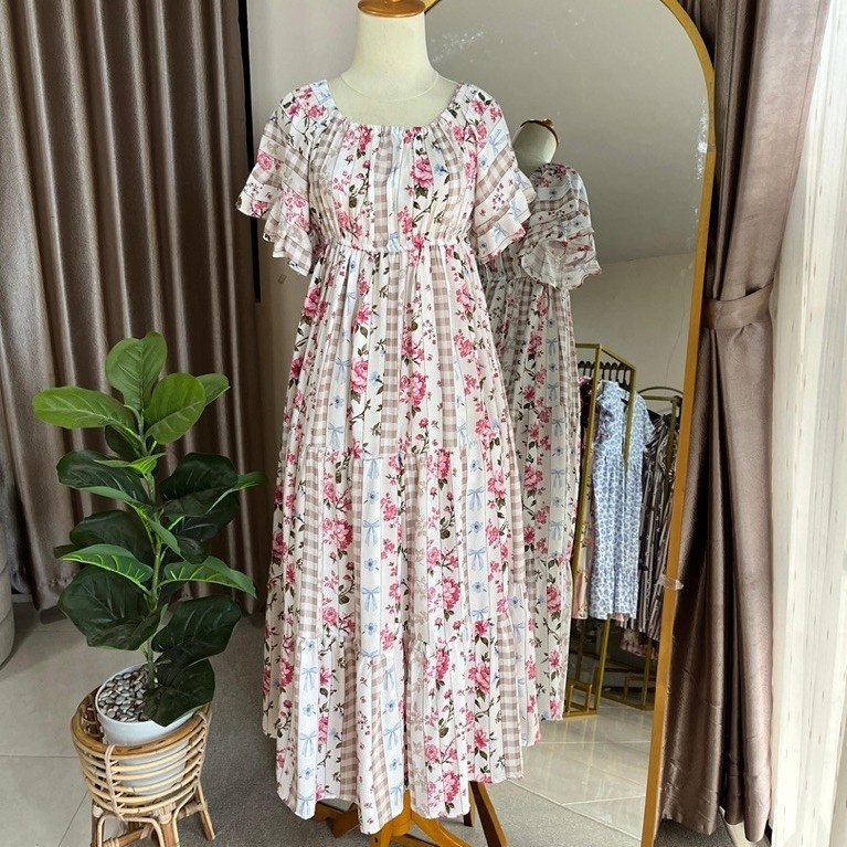 NESTUF DRES AMORA PANJANG RAYON VISCOSE GROSIR DASTER JEMBER