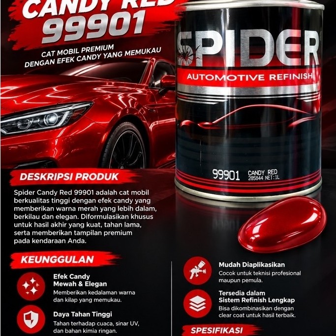 Cat pu Spider candy red 99901