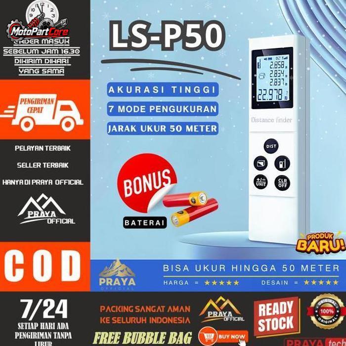 BARU LS-P50 Meteran laser 50m laser distance meter / meteran laser PRAYATECH 50 meter digital