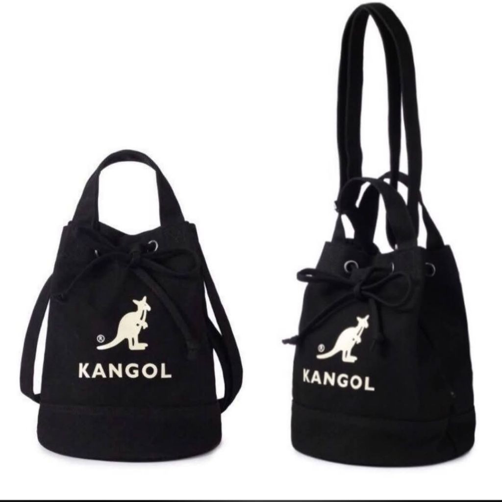 preloved pl Tas Serut Kangol bucket Hitam Kanvas Kondisi Bagus