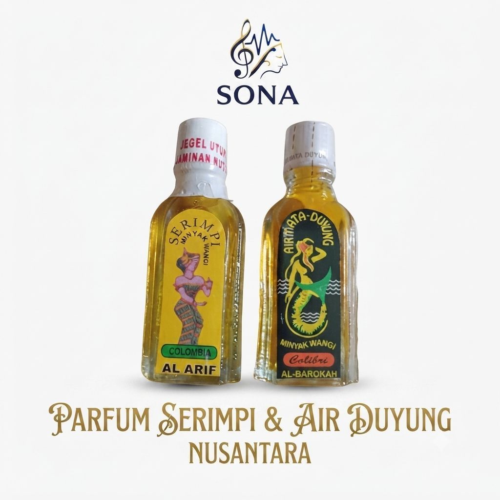 Minyak Parfum Serimpi & Parfum Duyung Putih 14,5ml - Aroma Serimpi Asli, Pewangi Tradisional, Warna 