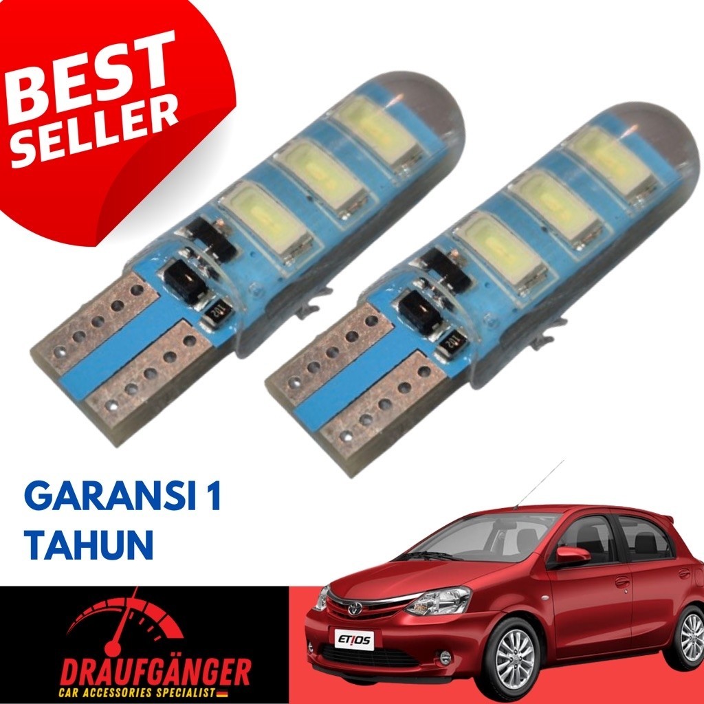 LED Lampu Senja Toyota Etios Valco Isi 2pcs Socket T10 21Watt 12v Blue Ice Garansi 1 Tahun PnP Toyot