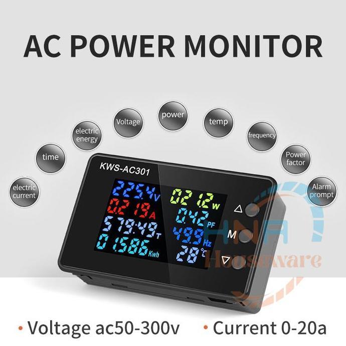 KWS 301 AC Watt Meter Digital 8in1 kwh KWS AC-301 100A Volt Ampere