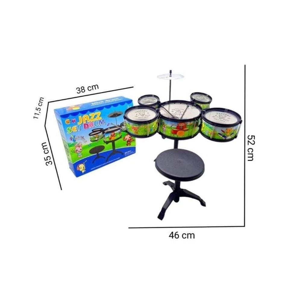 Mainan Jazz Drum Set Jumbo Isi 5 + Kursi SH 1235 / Mainan Drum / Mainan Musikal