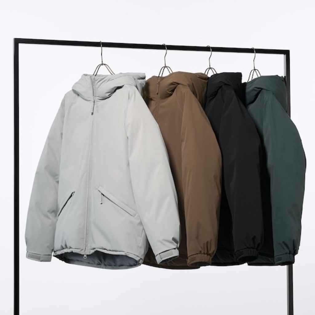 (M) GU Uniqlo Seamless Heat Padded Puffer Parka Jacket