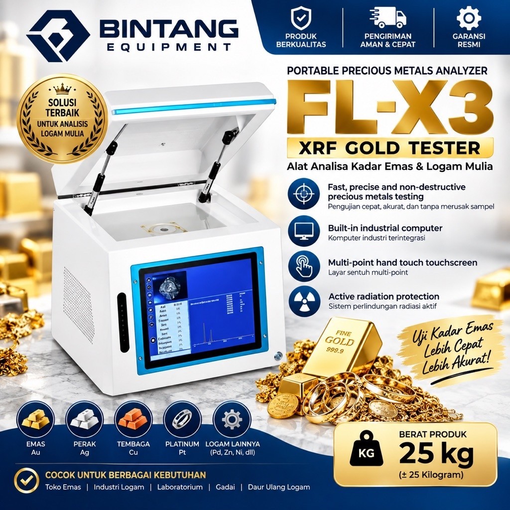 alat deteksi kadar emas mesin xrf alat ukur karat gold