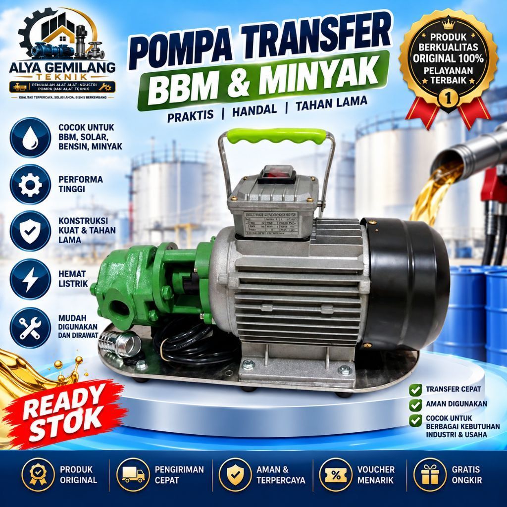 Gear Pump WCB-100 LPM Pompa Transfer Cairan Kental Minyak 1,5Hp 220V - WCB-50 - WCB-100