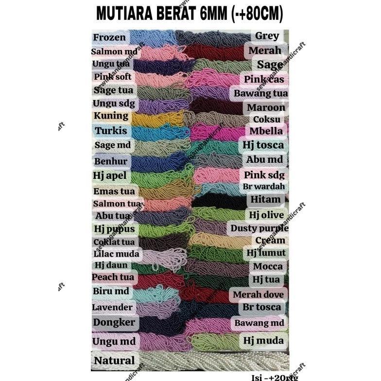 Mote/Manik/Mutiara Berat/Mutiara Berat 6mm