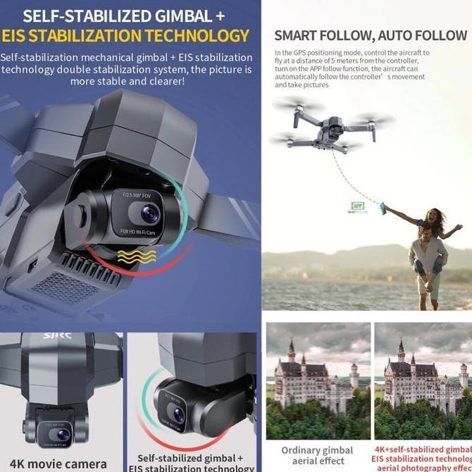 Drone SJRC F11S 4K PRO+ 6KM Version 4K Camera 2-Axis Gimbal Drone GPS ORIGINAL