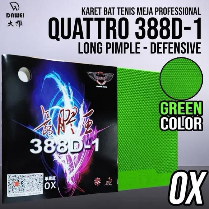 Karet Bet Pingpong Tenis Meja DAWEI QUATTRO 388D-1 COLOR Bintik Panjang OX Original