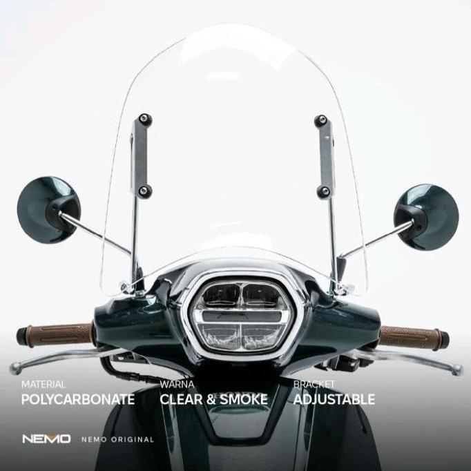 WINDSHIELD / VISOR NEMO TIPE GENIO UNIVERSAL + BRACKET HEMAT