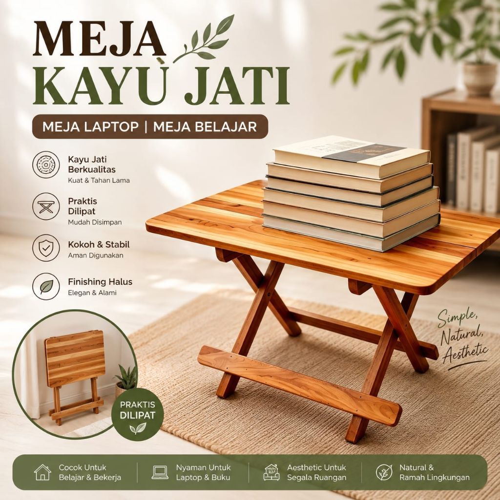 Meja Lipat Rehal Al Quran jumbo kayu jati