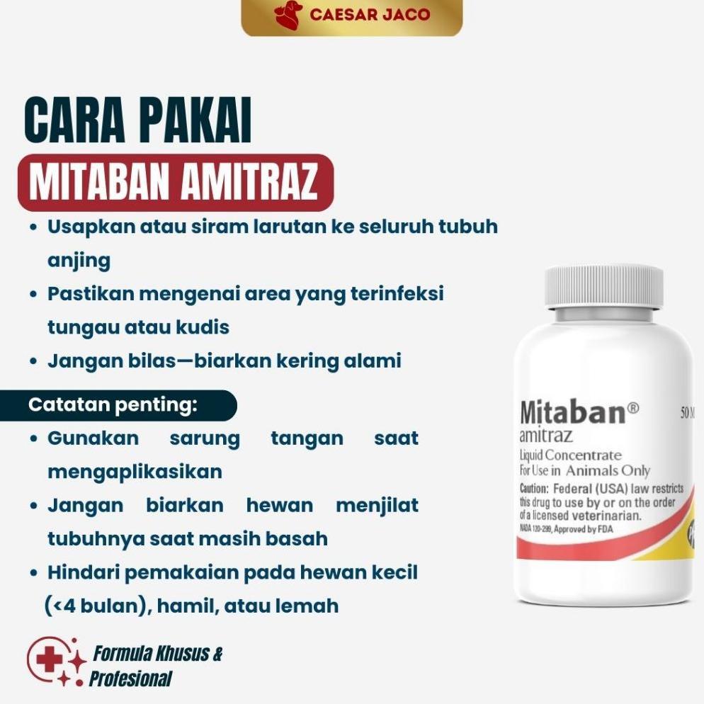 Amitraz Amitras Obat Kutu Kulit Scabies Demodeks Jamur Anjing Kucing