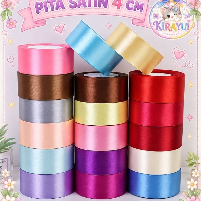 {KIRAYUI}/PITA SATIN/PITA KAIN/4CM/20YARD/1ROLL
