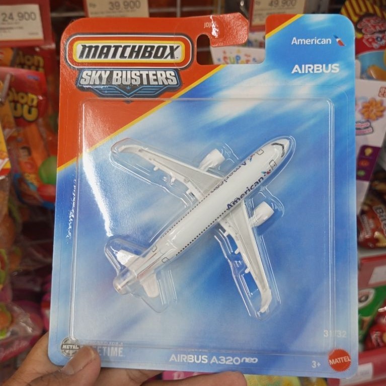 DIECAST PESAWAT MATCHBOX SKYBUSTER AIRBUS A320NEO AMERICAN