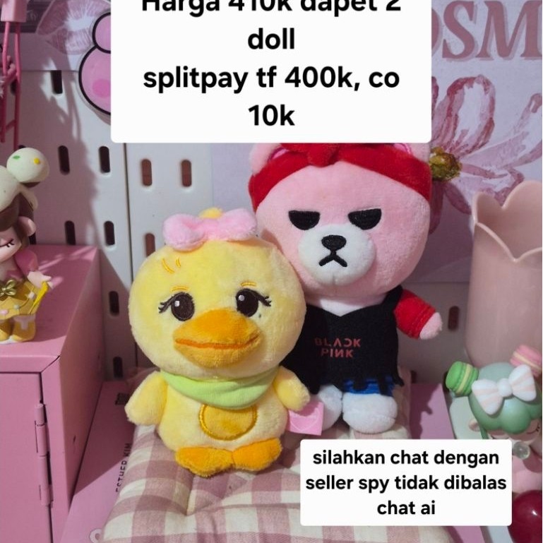 Lisa Blackpink ppeu official doll plush keyring keychain