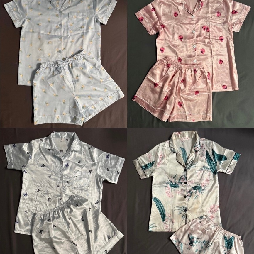Set Piyama / Baju Tidur / Satin / GU / Kimono