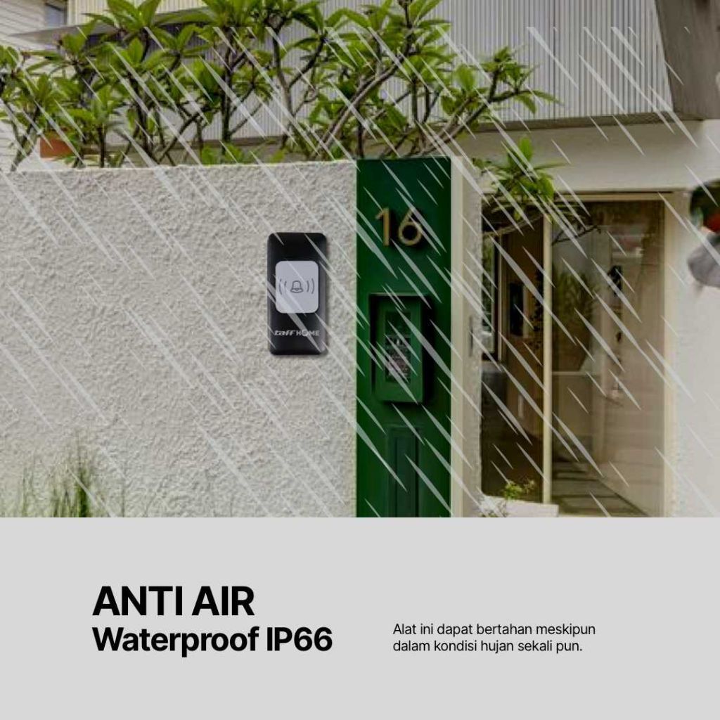 Bel Pintu Rumah Wireless Tanpa Kabel Waterproof Jarak Jauh