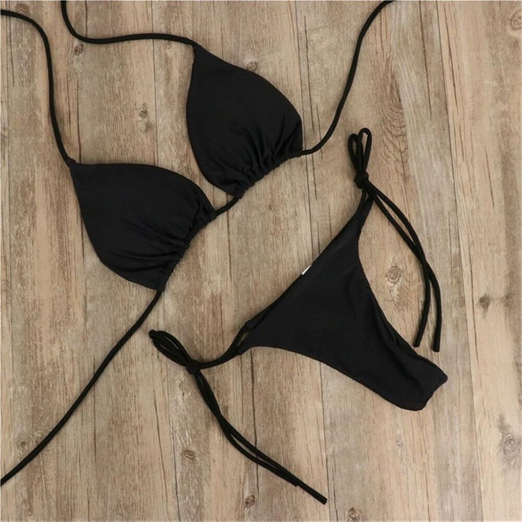 Sexy Bikini Bra Gstring Bikini Renang Baju Sexy Wanita TA105BK Hitam