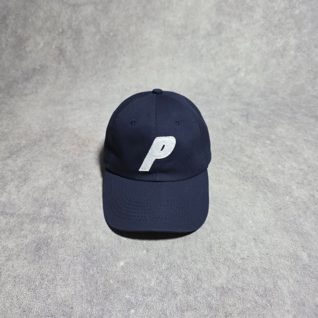 TOPI PALACE SKATEBOARD P LOGO 6-PANEL NAVY ADJUSTABLE CAPS