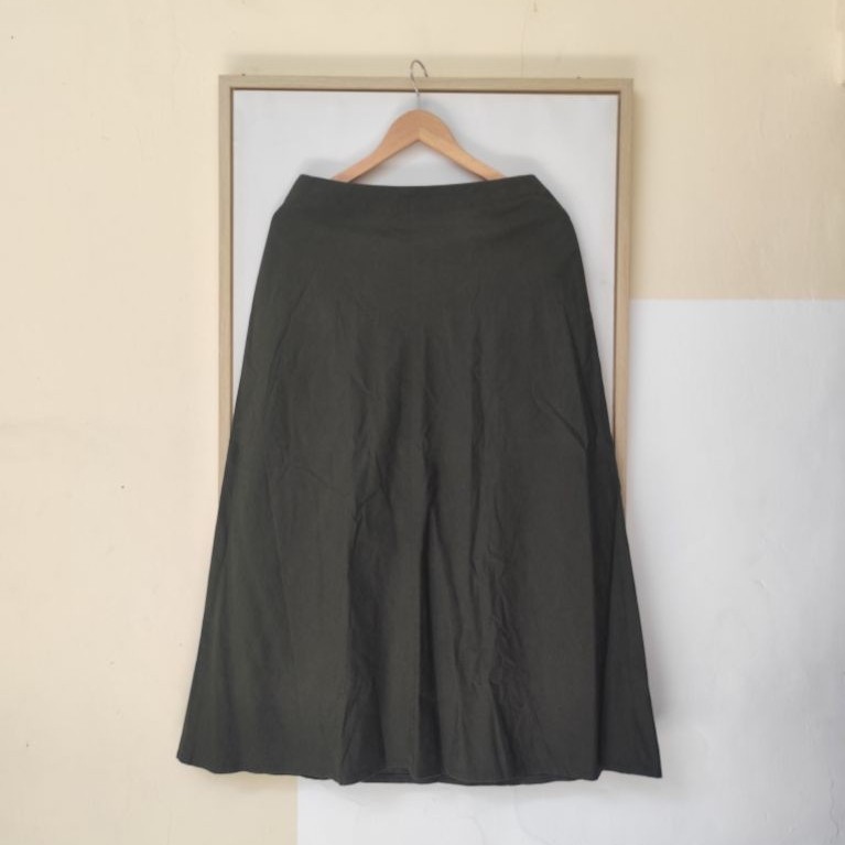 Rok Linen Olive Uniqlo