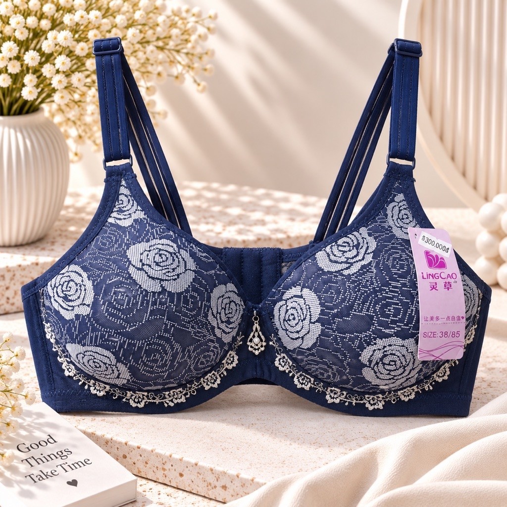 Bra wanita motif bunga