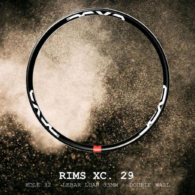 Rims Velg Xc 29 Dominate Xc Alloy Lebar 35Mm 32 Hole Double Wall Hitam Velg Mtb Xc Dominate 29 Lebar
