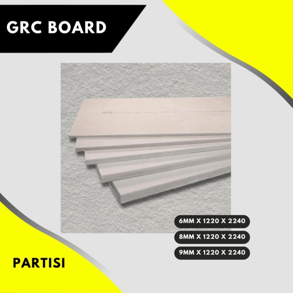 GRC Board 6mm x 1220 x 2440 / GRC Board 8mm x 1220 x 2440 / GRC Board 9mm x 1220 x 2440 / Papan GRC 