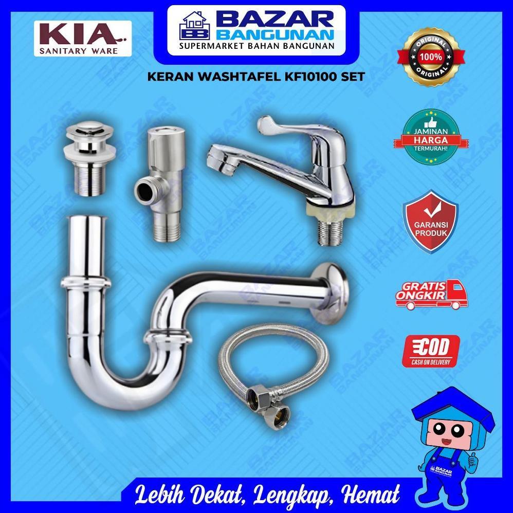 Paket Keran Kran Washtafel Wastafel Tap Kf 10100 Kf10100Set