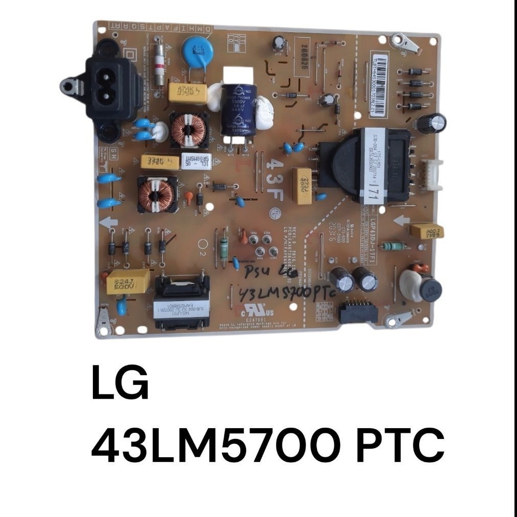 PSU TV LED LG 43LM5700 PTC MAINBOARD MESIN TV LED LG