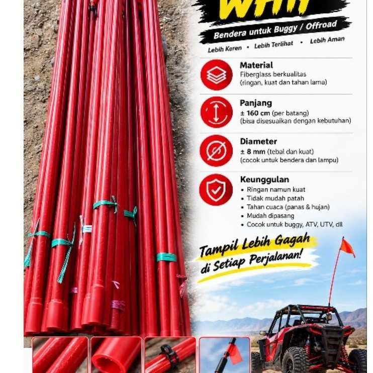 Buggy Whip / Tiang Buggy Whip Mobil Offroad
