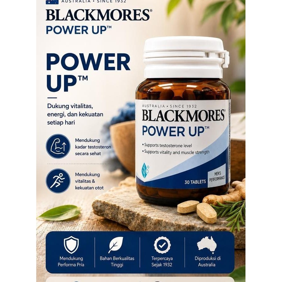 TESTOTERON BOOSTER / Blackmores Power Up 30 tabs (Exp. 6 - 2027)