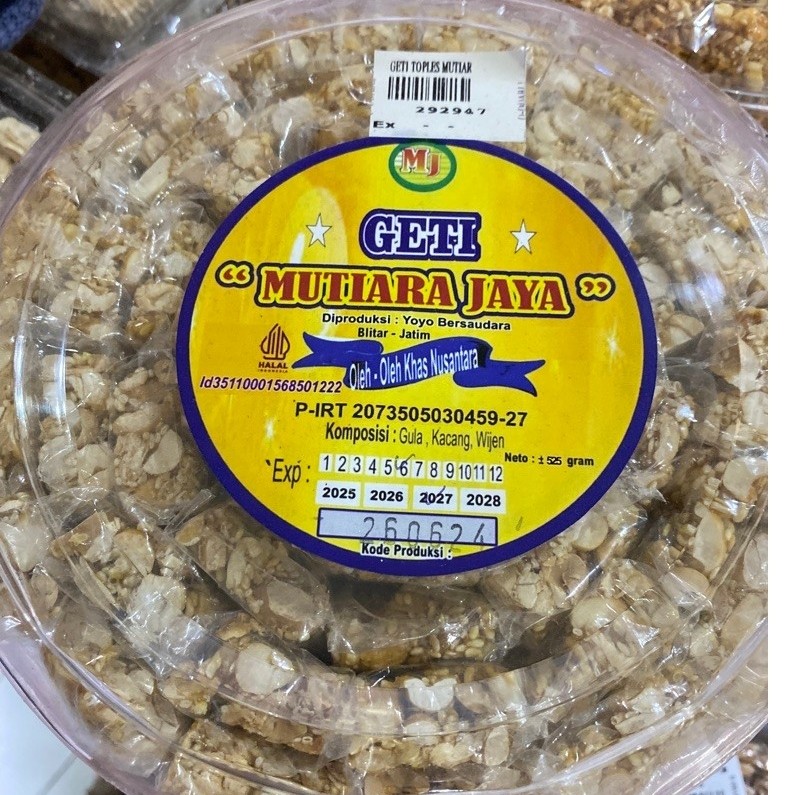 GETI MUTIARA JAYA GETI KACANG WIJEN berat 500gram