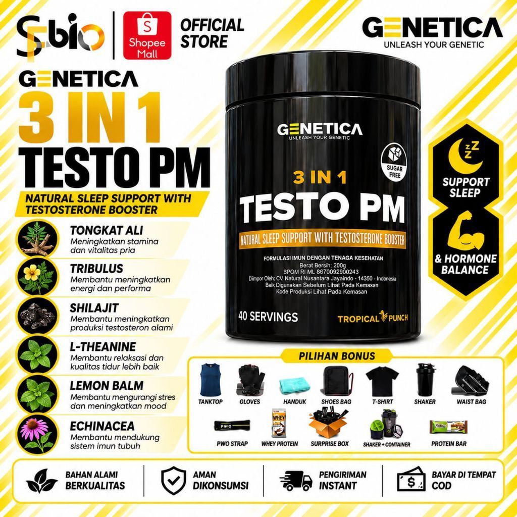 GENETICA Testo PM 40 Serving Testo Booster + SleepSupport