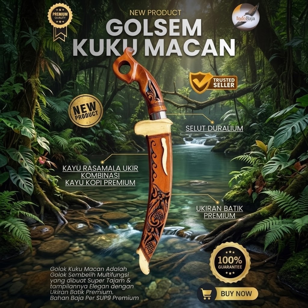 [INDOBAJA] GOLOK SEMBELIH KUKU MACAN GOLOK BAJA PER SUP9 PREMIUM ASLI ORIGINAL SUPER TAJAM
