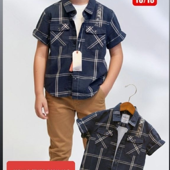 1-18 THN ,KEMEJA EZIO KIDS ,LENGAN PENDEK MOTIF KOTAK ,PREMIUM ORI
