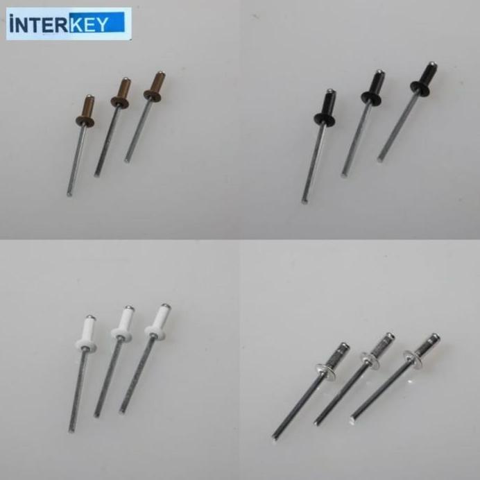 Ready Paku Rivet Warna Blind Rivet 550 Black Brown White 4 MM x 12,7 MM