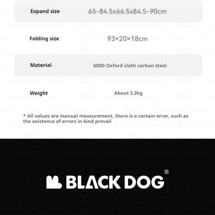 BLACKDOG Floating Moon UC Adjustable Folding Recliner Black Cotton Chair Kursi Lipat Tidur Soft Empu
