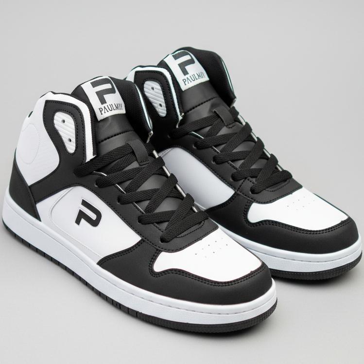 PAULMAY - Sepatu Sneakers Pria Lisbon High - White Black