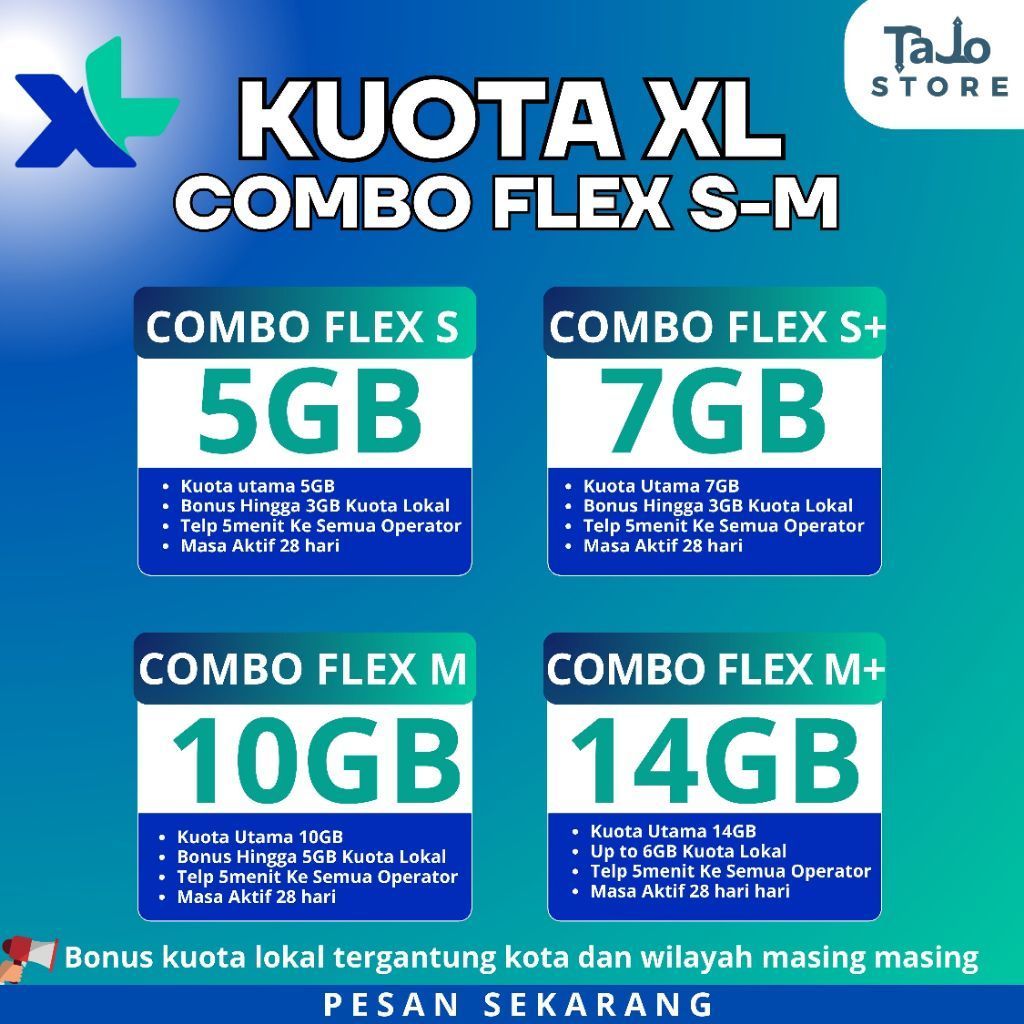 PAKET DATA XL 28 HARI _ COMBO FLEX S - M