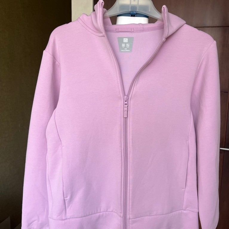 UNIQLO Kids Dry sweat Full Zip Hoodie light purple size 160