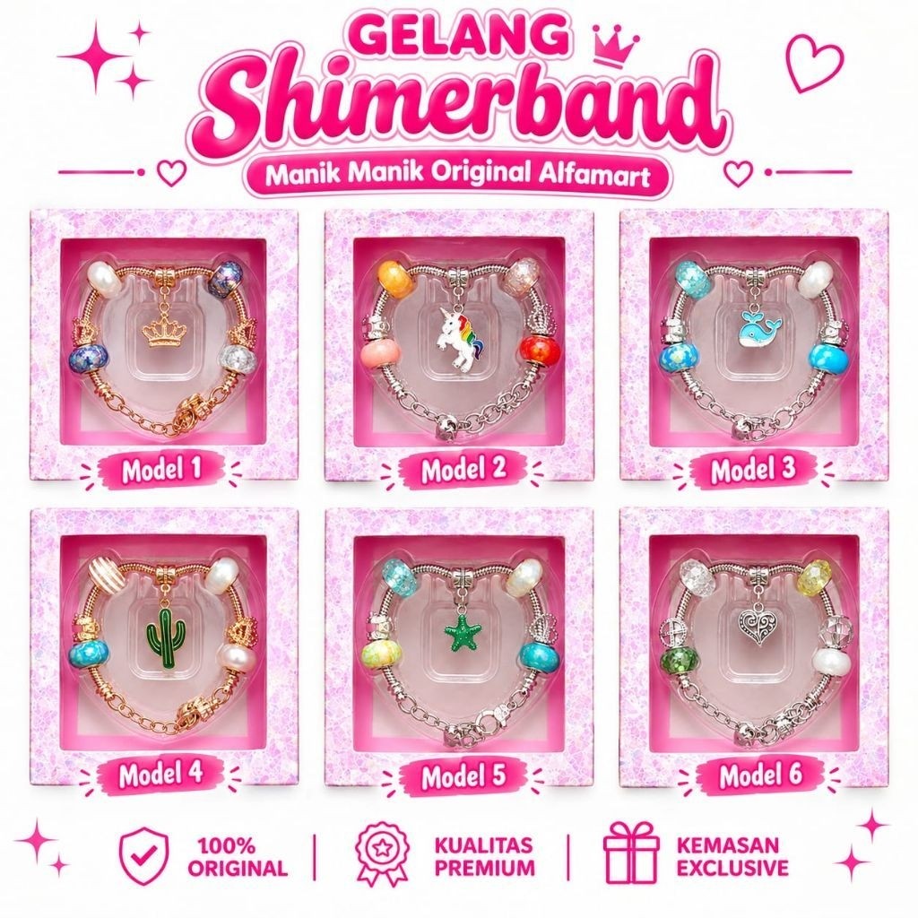 Gelang manik manik original shimerband (Ala pandora)